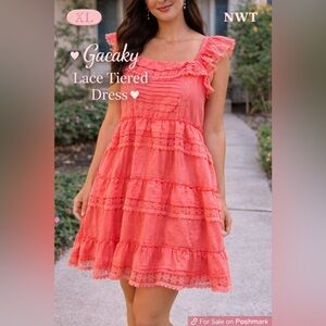 🌺 Boho Lace Tiered Dress 🌺
Brand: Gacaky | Size XL | New With Tags